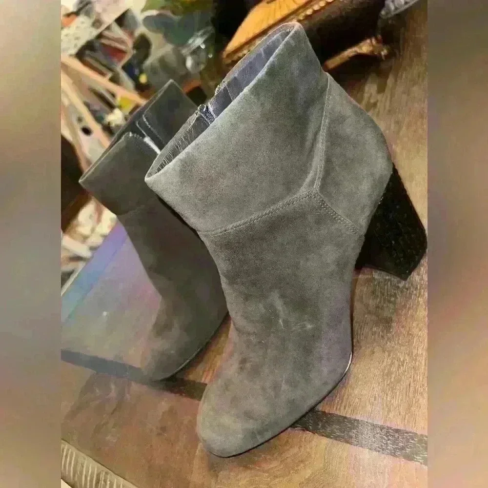 Michael Kors Boots Womens Arabella Ankle Booties Heels Green Suede Zip Size 9.5